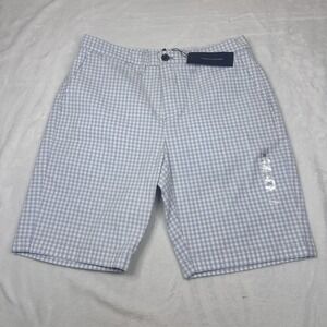 Tommy Hilfiger Stretch Chino Shorts Men's 30" Blue‎ White Check Gingham NWT